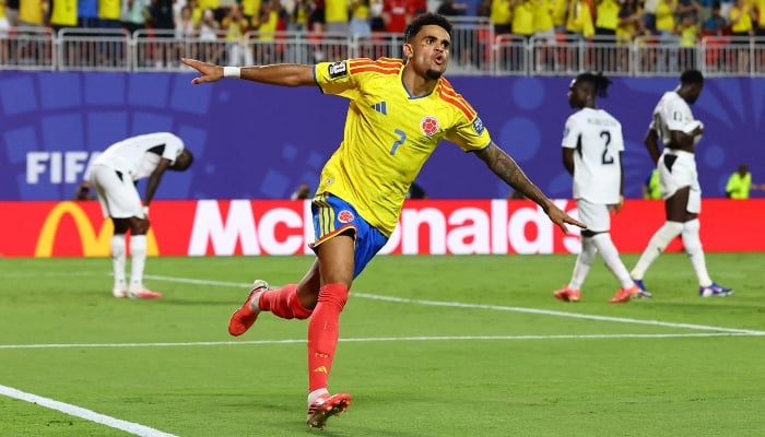 Colombias Luis Diaz celebrates scoring a goal that was later disallowed during the Fifa World Cup 2026 Round of 32 match between Colombia and Ghana, Kansas City Stadium, Kansas City, Missouri, US, July 3, 2026. — Reuters