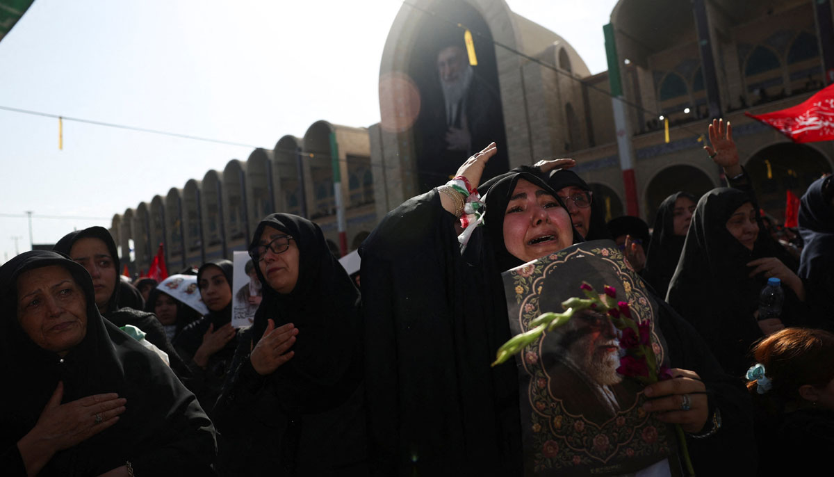 Mourners gather on the day of a public farewell ceremony to pay their respects to late Supreme Leader Ayatollah Ali Khamenei, who was assassinated on February 28 in Israeli and US airstrikes, at the Imam Khomeini Grand Mosalla, in Tehran, Iran July 4, 2026. — Reuters