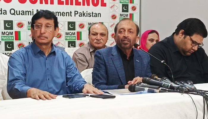 MQM-P senior leader Dr Farooq Sattar addressing a press conference, Karachi, July 4, 2026. — Facebook/@Dr Farooq Sattar