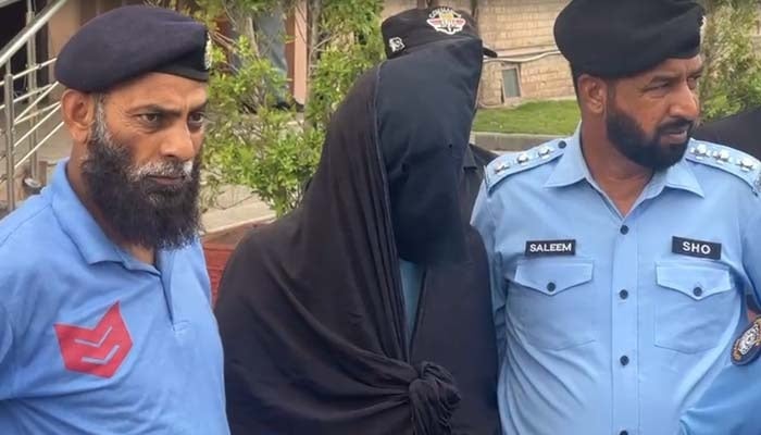 Police produce Saad Abbasi, suspect in PAF Group Captain Asim Tariq, before anti-terrorism court in Islamabad on July 6, 2026. — Reporter