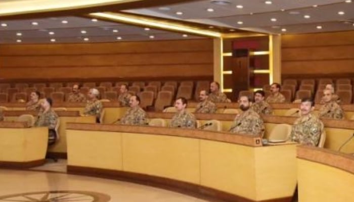 An image of 276th Corps Commanders Conference at the General Headquarters (GHQ) in Rawalpindi, July 6, 2026. — ISPR