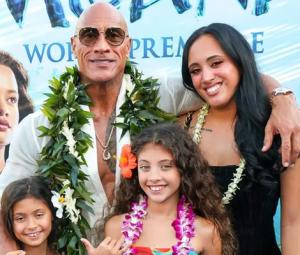 Dwayne Johnson's daughters cheer dad at ‘Moana' premiere