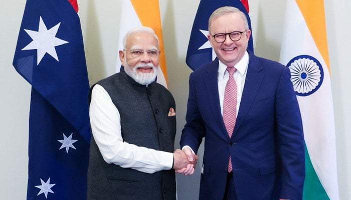 Indian Prime Minister Narendra Modi meets Australian counterpart Anthony Albanese in Melbourne on July 9, 2026. — X/ @narendramodi