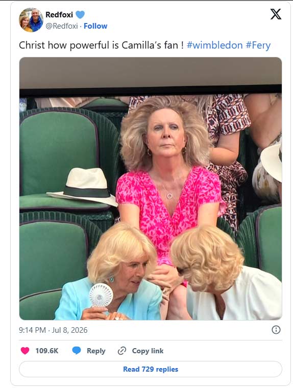 Queen Camilla sparks new meme following Wimbledon appearance