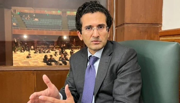 Petroleum Minister Ali Pervaiz Malik speaks during an interview with Reuters during the Pakistan Minerals Investment Forum 2025, Islamabad, Pakistan April 8, 2025. — Reuters