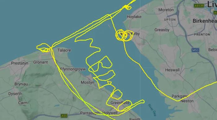 Pilot traces 'I'm bored' message during test flight