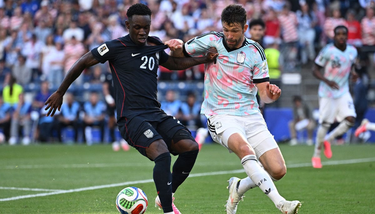 Folarin Balogun of the US in action with Belgiums Brandon Mechele during Round of 16 against Belgium Seattle Stadium, Seattle, Washington, US on July 6, 2026. — Reuters