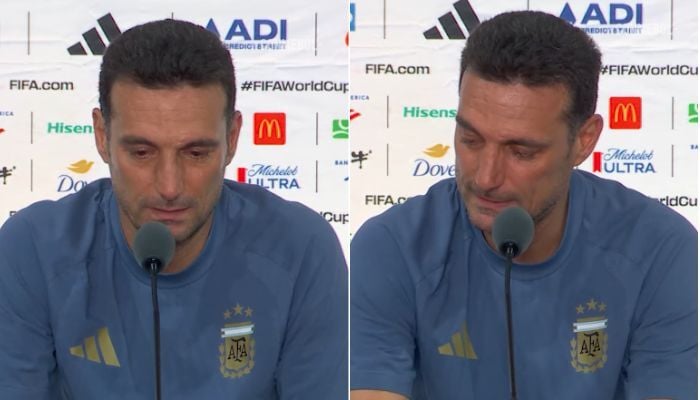 Argentinas head coach Lionel Scaloni breaks down in tears during the post-match press conference after losing the 2026 World Cup football tournament final match between Spain and Argentina at the New York/New Jersey Stadium in East Rutherford on July 19, 2026. — Instagram/@AFAseleccion