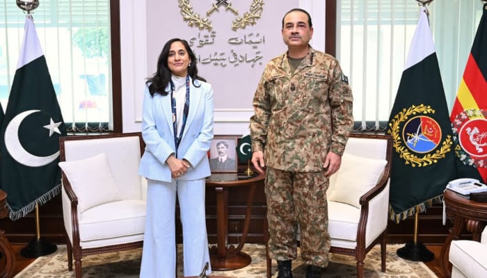Canadian Foreign Minister Anita Anand meets Chief of Defence Forces (CDF) and Chief of Army Staff (COAS) Field Marshal Asim Munir at General Headquarters (GHQ) in Rawalpindi, July 20, 2026. — ISPR