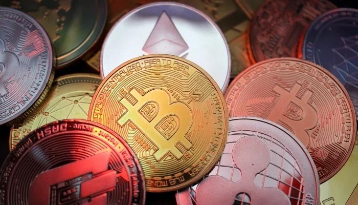 Representations of cryptocurrencies including Bitcoin, Dash, Ethereum, Ripple and Litecoin are seen in this illustration picture taken June 2, 2021. — Reuters