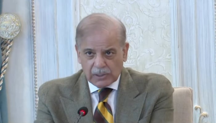 Prime Minister Shehbaz Sharif speaks during the launching ceremony for Prime Ministers Office System (PMOS) at the PM Office in Islamabad, July 21, 2026. — Screengrab via X/@GovtofPakistan