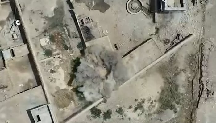 This image shows security forces targeting terrorists who attempted an attack on a checkpost in South Waziristan district in Khyber Pakhtunkhwa, July 25, 2026. — Screengrab via ISPR