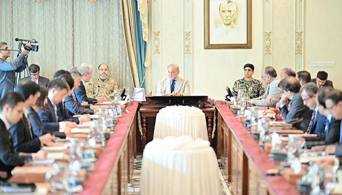 A delegation led by Japan International Cooperation Agency (JICA) President Dr Tanaka Akihiko calls on Prime Minister Shehbaz Sharif in Islamabad on August 5, 2026. — X/@PakPMO