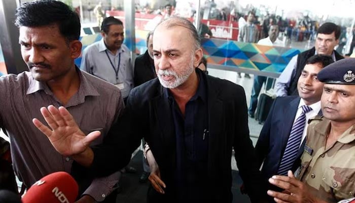 Tarun Tejpal, former editor-in-chief of Indias investigative magazine Tehelka, speaks with the media upon his arrival at the airport on his way to Goa, in New Delhi November 29, 2013. — Reuters