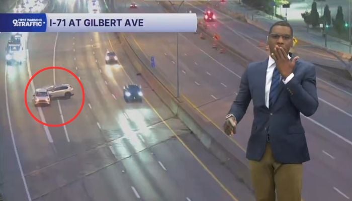 Cincinnati traffic reporter goes viral after catching live crash: Oh sh*t