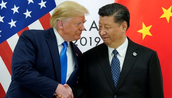 US President Donald Trump meets with Chinas President Xi Jinping at the start of their bilateral meeting at the G20 leaders summit in Osaka, Japan, June 29, 2019. — Reuters