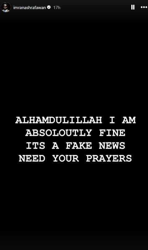 Fake news: Imran Ashraf dismisses AI-generated clip announcing his death