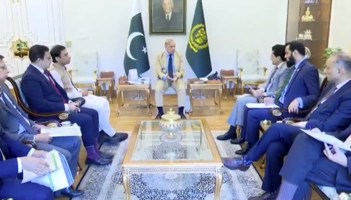 Petroleum Minister Ali Pervaiz Malik and federal ministers call on Prime Minister Shehbaz Sharif in Islamabad on August 19, 2026. — Screengrab via X/@PakPMO