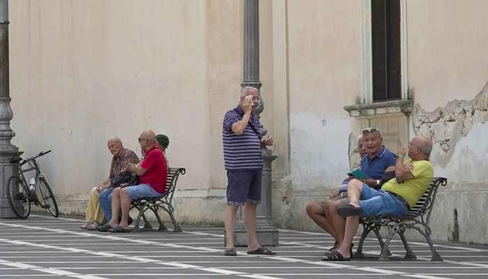 A man wipes the sweat off his face in the Sicilian town of Floridia where five years ago a temperature of 48.8 degrees Celsius, the highest temperature officially registered in continental Europe, was recorded, Italy, August 19, 2026. — Reuters