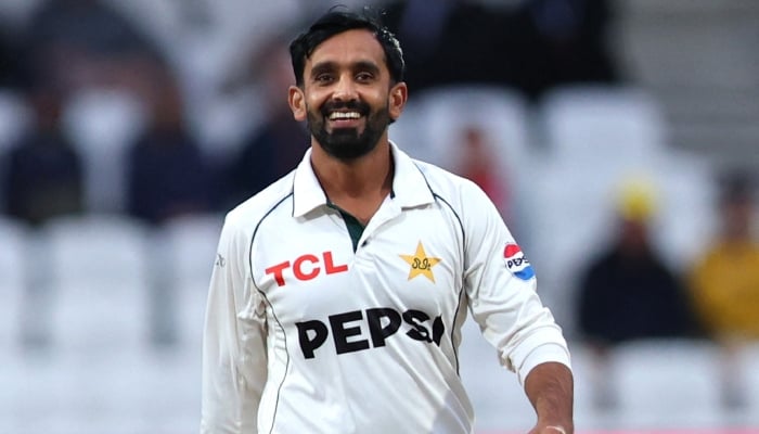 Pakistan spinner Ali Usman gestures during their first Test against England at Headingley Cricket Ground, Leeds, Britain, August 20, 2026. — Reuters