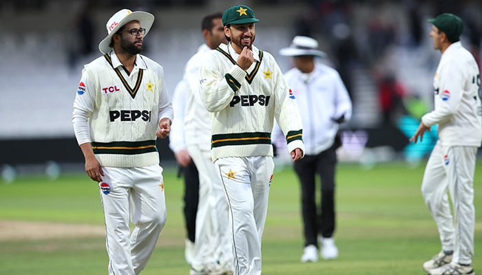 Pakistan captain Salman Ali Agha walks off the field after stumps during the first Test against England at Headingley in Leeds on August 20, 2026. — Reuters