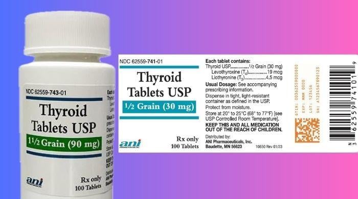 Thyroid tablets USP 30mg recalled: Check lot number 504950