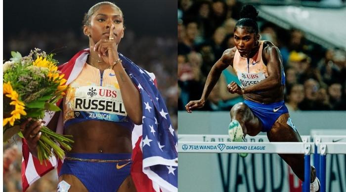 Masai Russell smashes 100m world record, stuns critics with 'shush' celebration