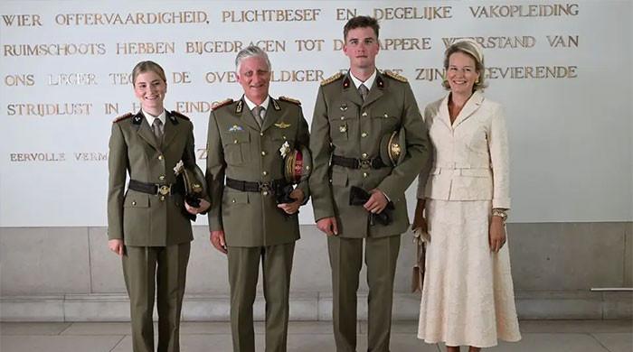 Prince Gabriel's big military milestone brings Belgium's royal family together