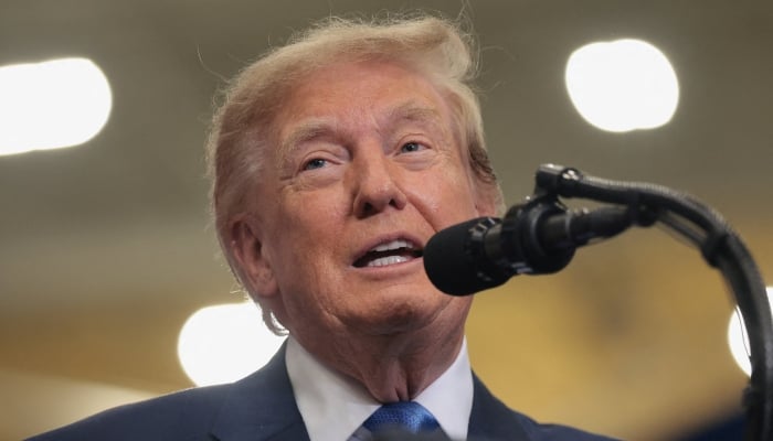 US President Donald Trump speaks during a Congressional Space Medal of Honor presentation to the Artemis II crew at NASAs Johnson Space Center in Houston, Texas, US, August 28, 2026. — Reuters
