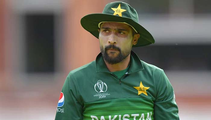 Mohammad Amir looks on during the 2019 Cricket World Cup group stage match between Pakistan and Bangladesh at Lords Cricket Ground in London on July 5, 2019. — AFP