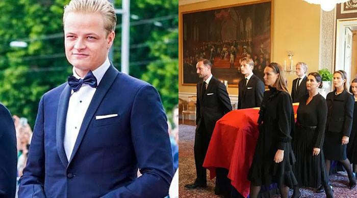 Marius Borg Høiby makes controversial royal appearance beside King Harald's coffin