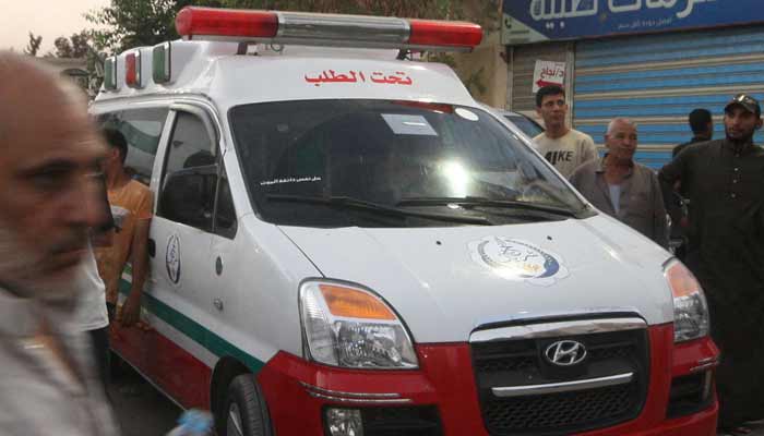 Families of Egyptian workers killed in a road accident surround an ambulance, as ambulances carry bodies of their loved ones, outside Al Qasasin Specialized Hospital in Ismailia, Egypt, August 11, 2026.— Reuters/File