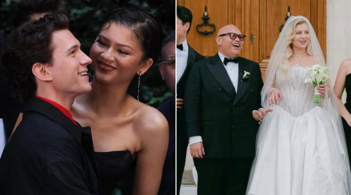 Tom Holland and Zendaya attend Jacob Batalon's wedding to Veronica Leahov