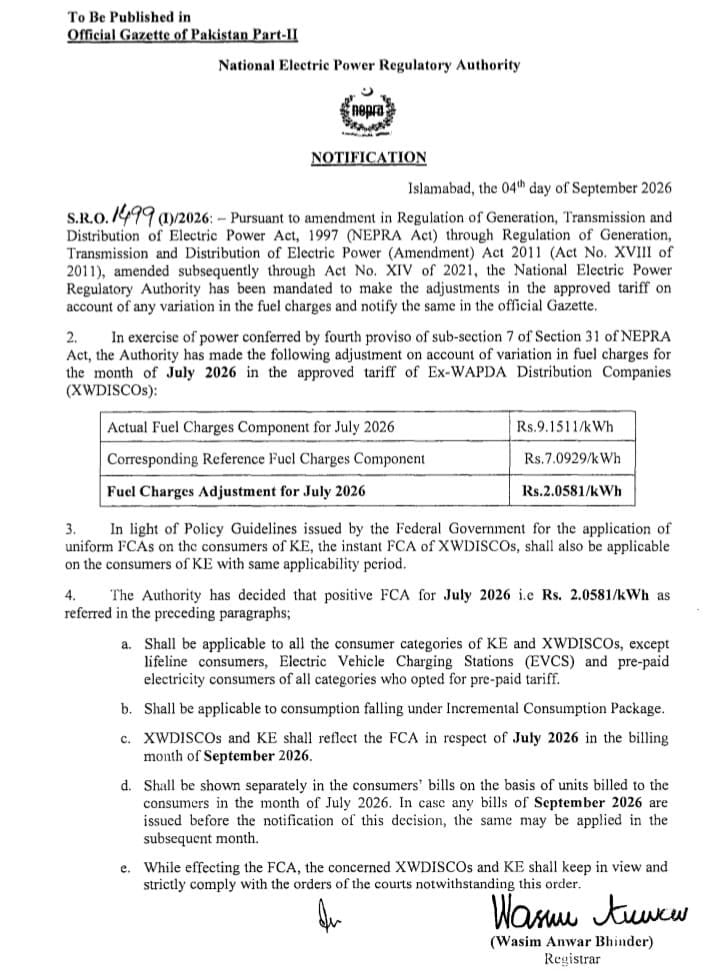 Nepra hikes power tariff by Rs2.58 per unit