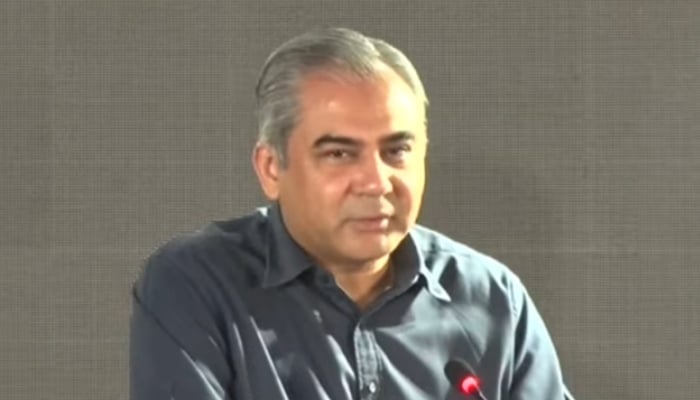 Interior Minister Mohsin Naqvi speaks during an event in Lahore, September 5, 2026. — Screengrab via YouTube/Geo News