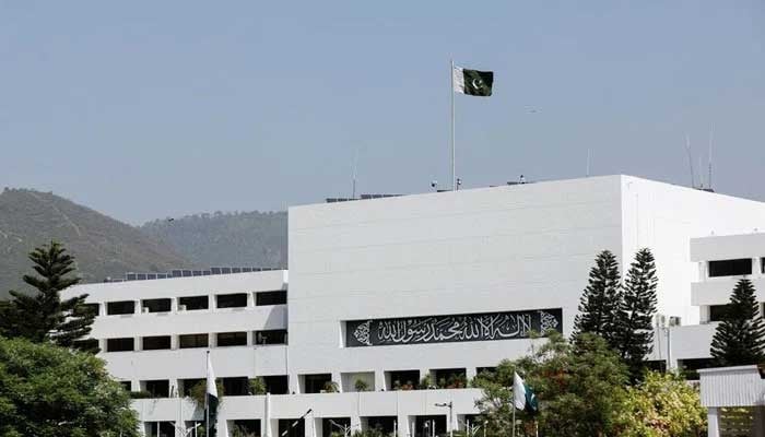 A general view of the parliament building in Islamabad, March 25, 2022. — Reuters