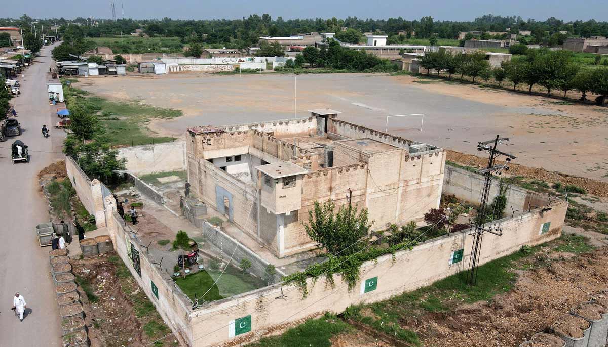 A police post fortified with mesh barriers and a newly built boundary wall, as a new line of defence against militant drone and aerial attacks in Khyber Pakhtunkhwa. — AFP