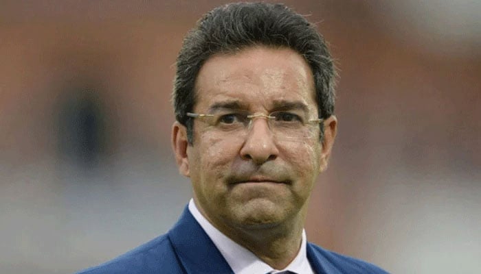 Former Pakistan captain and legendary pacer Wasim Akram gestures during an event. - Reuters/File