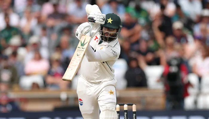 Pakistans Imam-ul-Haq plays a shot during the first day of their first Test against England at Headingley in Leeds on August 19, 2026. — X/@TheRealPCB