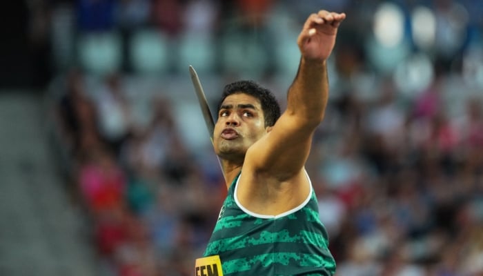 Pakistans Arshad Nadeem in action during the Mens javelin throw final of World Athletics Ultimate Championships 2026 at the National Athletics Centre, Budapest, Hungary on September 13, 2026. — Reuters