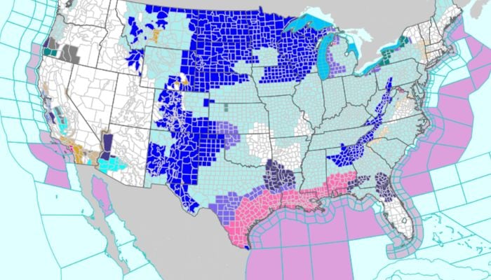 Winter forecast map: Which US states will see more snow and rain?